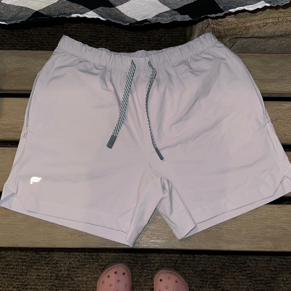 Lavender and Teal Men’s Small Fabletics Shorts